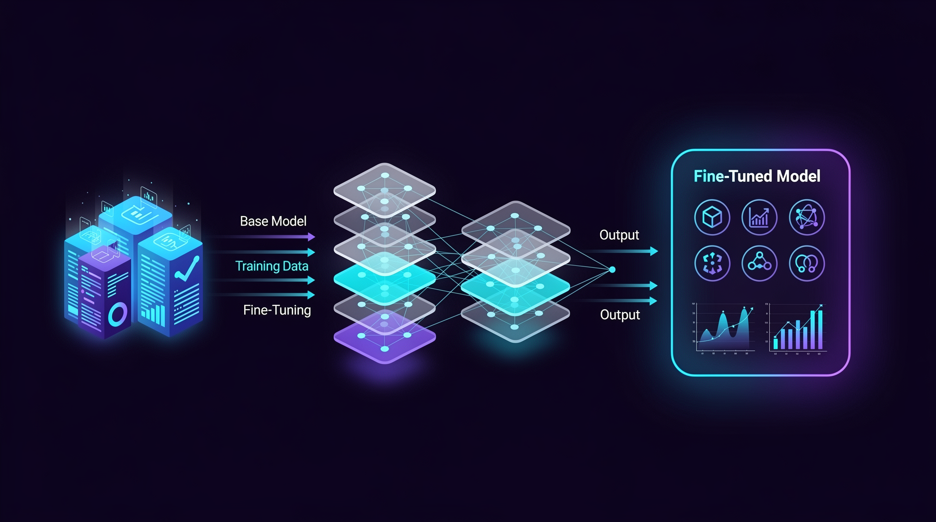 Model fine-tuning visualization with neural network