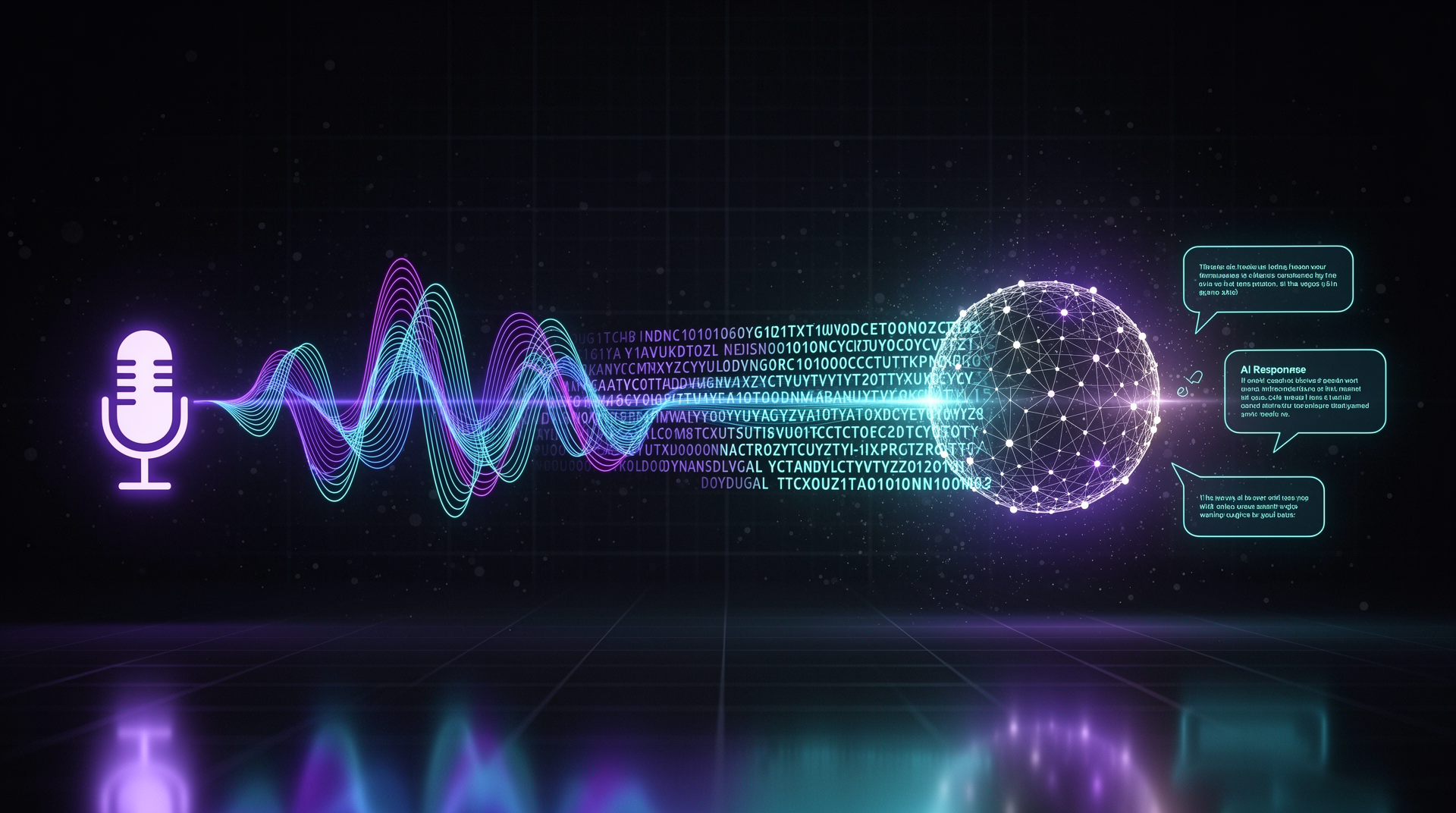 Voice waveform transforming to text to AI response